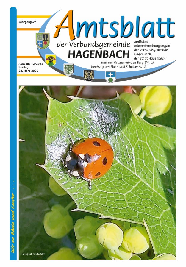 Amtsblatt der VG Hagenbach Titelblatt 12/2024