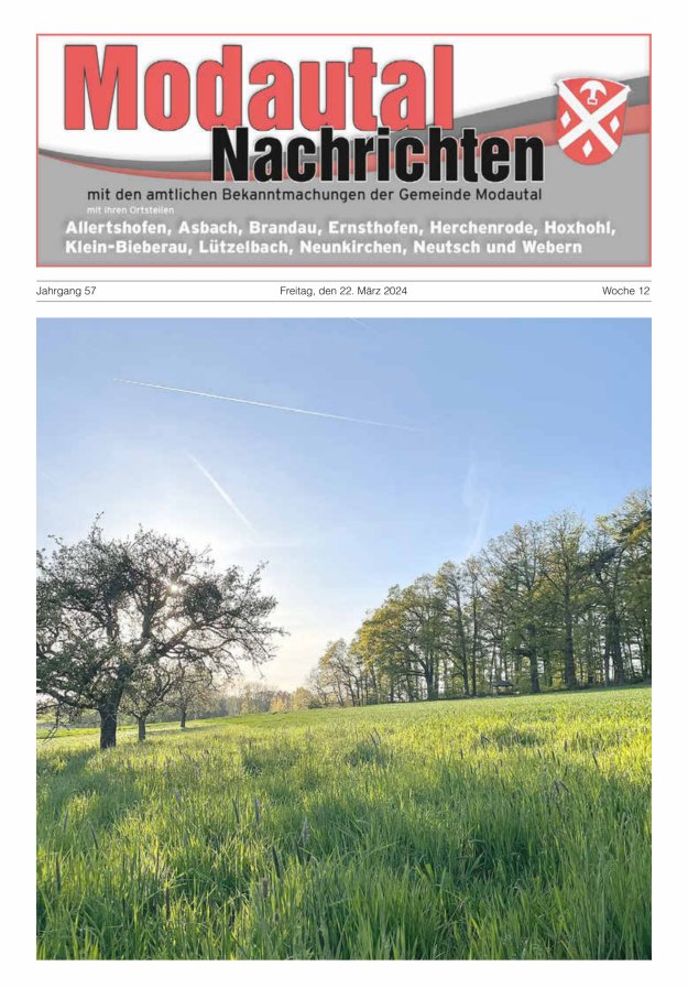 Modautal-Nachrichten Titelblatt 12/2024