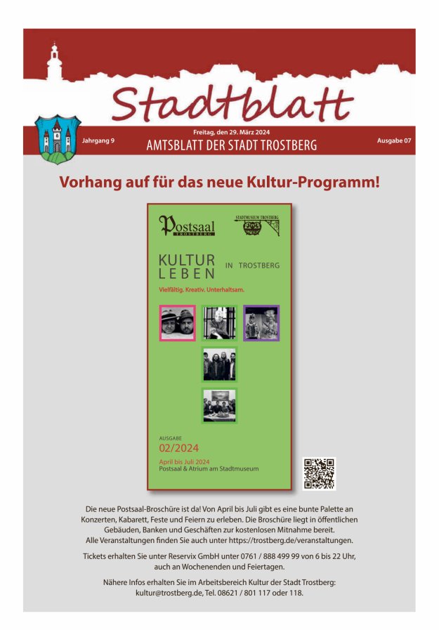 Stadtblatt Trostberg an der Alz Titelblatt 07/2024