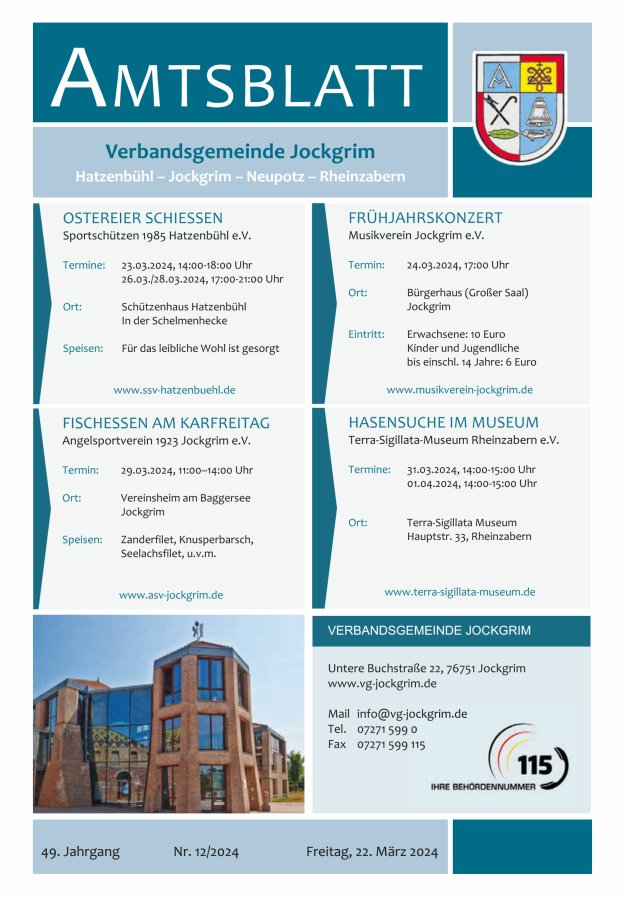 Amtsblatt VG Jockgrim Titelblatt 12/2024
