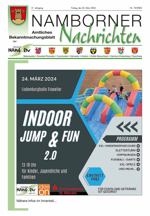 Namborner Nachrichten Titelblatt 12/2024