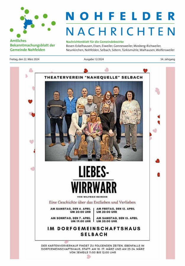 Nohfelder Nachrichten Titelblatt 12/2024