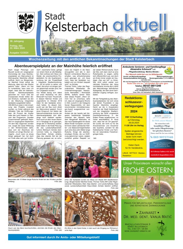 Kelsterbach aktuell Titelblatt 12/2024