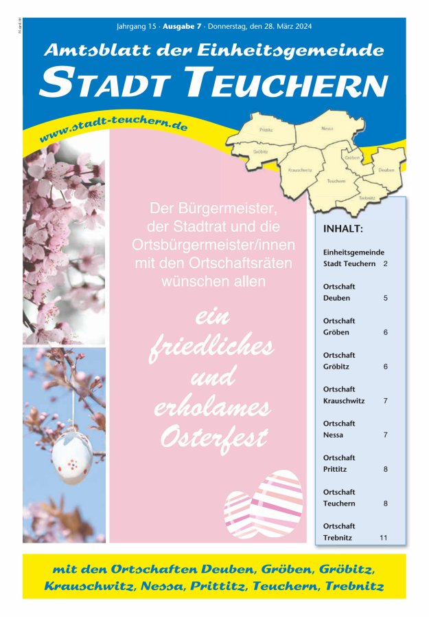 Amtsblatt der Einheitsgemeinde Stadt Teuchern Titelblatt 07/2024
