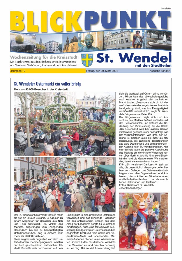 Blickpunkt St Wendel Titelblatt 13/2024