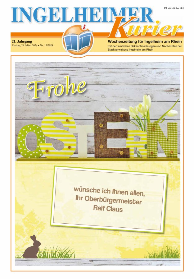 Ingelheimer Kurier Titelblatt 13/2024