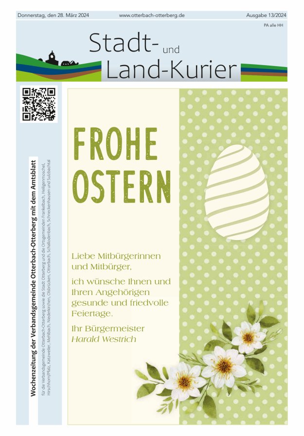 Stadt- und Land-Kurier Otterbach-Otterberg Titelblatt 13/2024