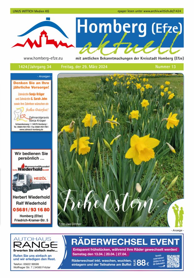Homberg Efze aktuell Titelblatt 13/2024