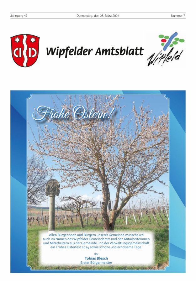 Wipfelder Amtsblatt Titelblatt 07/2024