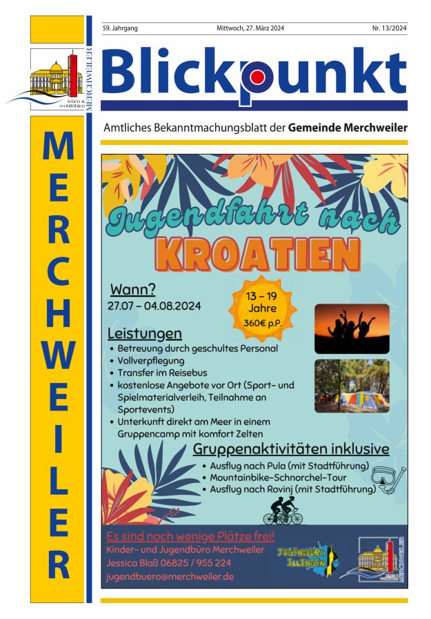 Blickpunkt Merchweiler Titelblatt 13/2024