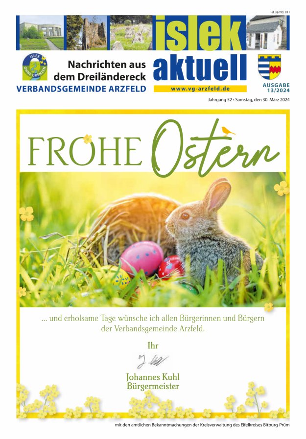 Islek aktuell VG Arzfeld Titelblatt 13/2024