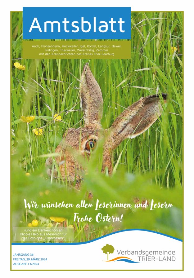 Amtsblatt VG Trier-Land Titelblatt 13/2024
