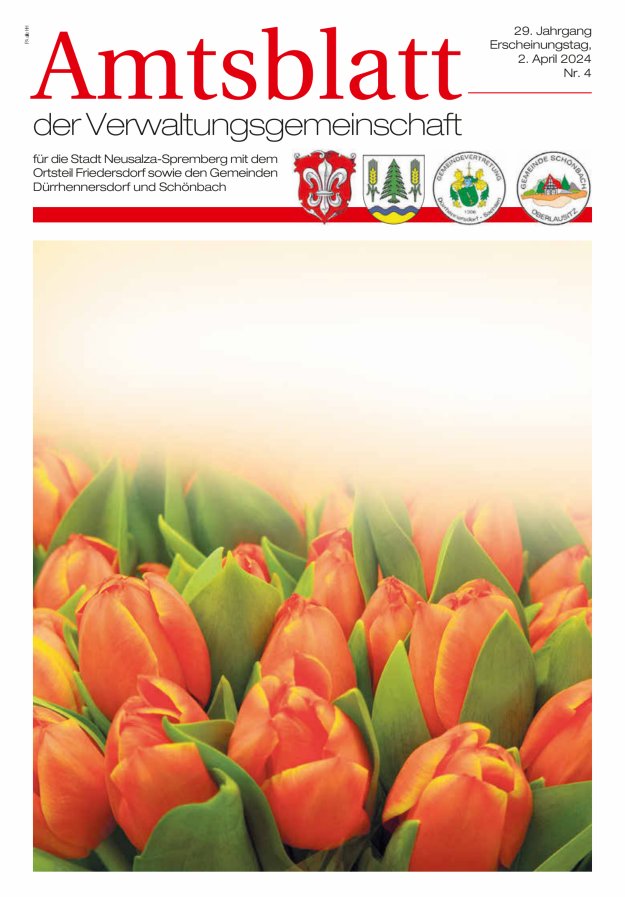 Amtsblatt der Verwaltungsgemeinschaft für die Stadt Neusalza-Spremberg Titelblatt 04/2024
