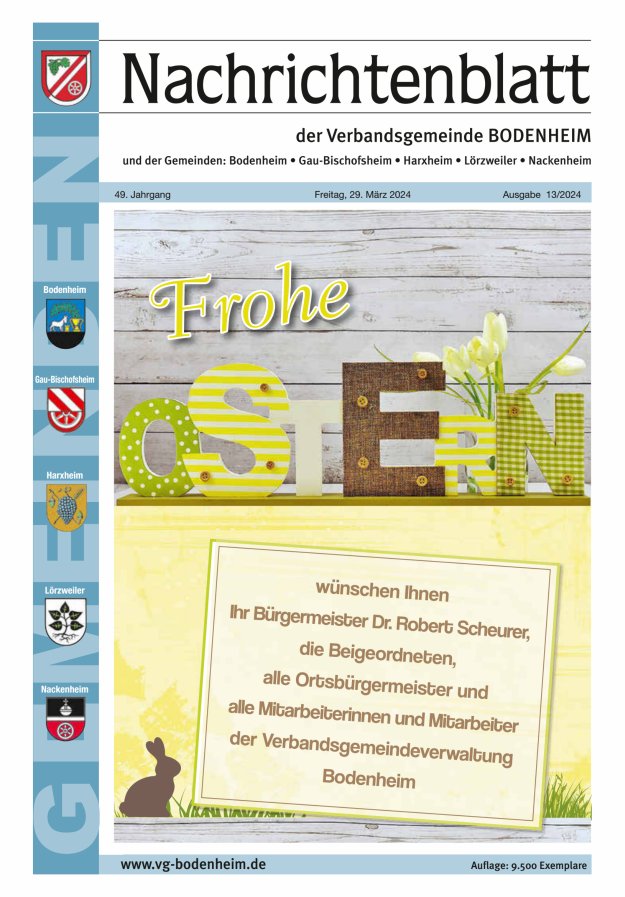 Nachrichtenblatt der VG Bodenheim              Titelblatt 13/2024