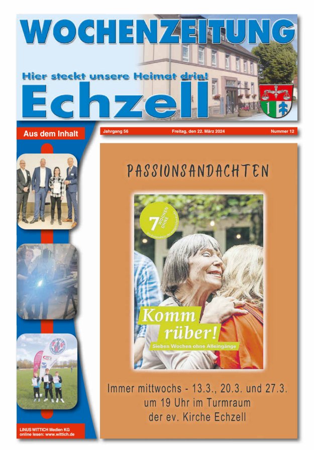 Wochenzeitung für die Gemeinde Echzell Titelblatt 12/2024