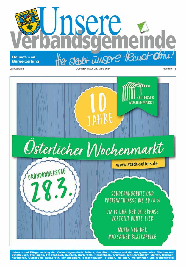 Unsere Verbandsgemeinde Selters Ww Titelblatt 13/2024