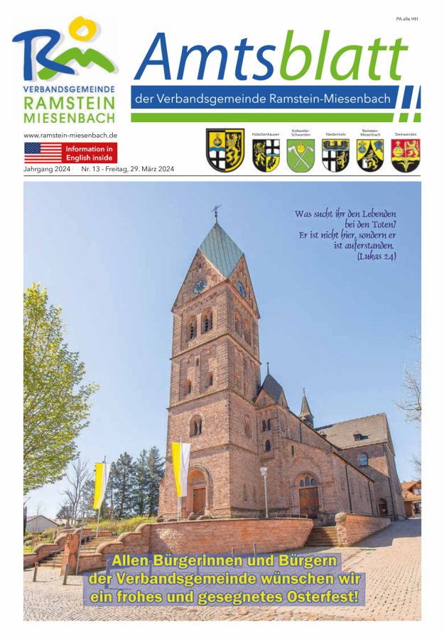 Amtsblatt VG Ramstein-Miesenbach Titelblatt 13/2024