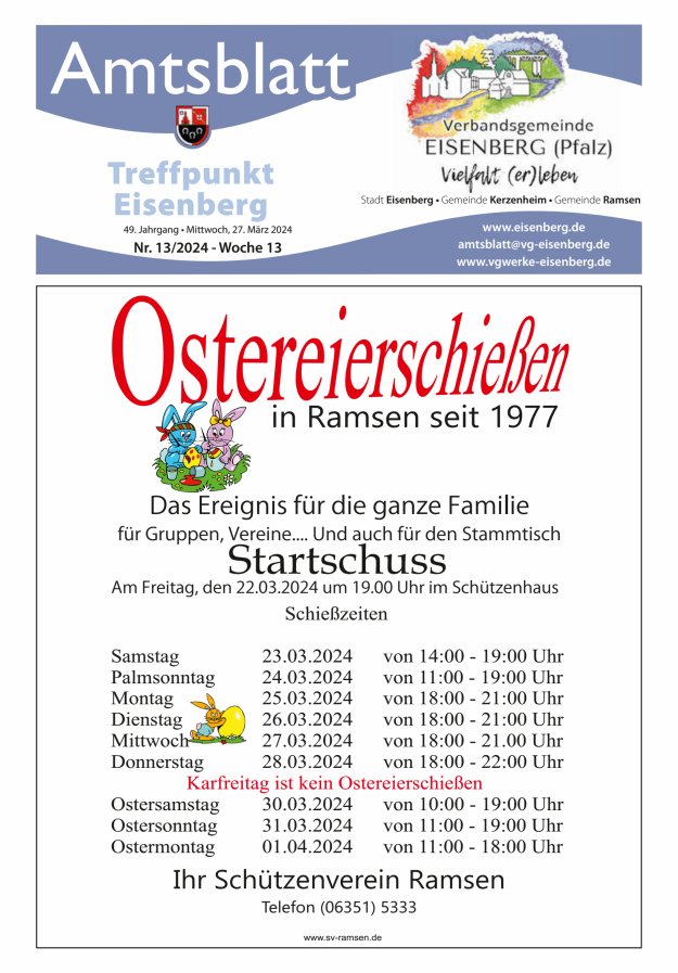 Treffpunkt Eisenberg Titelblatt 13/2024