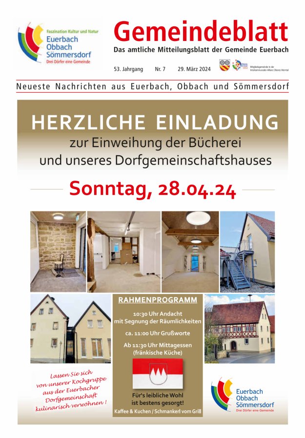Gemeindeblatt der Gemeinde Euerbach Titelblatt 07/2024