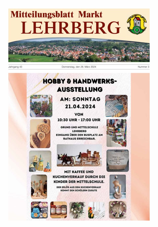 Mitteilungsblatt Markt Lehrberg Titelblatt 03/2024