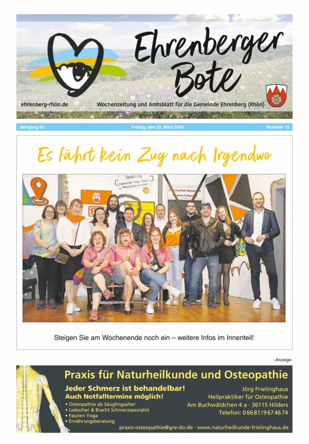 Ehrenberger Bote Titelblatt 12/2024