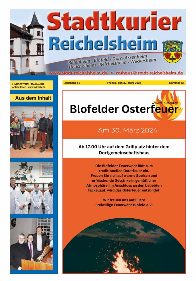 Stadtkurier Reichelsheim Titelblatt 12/2024