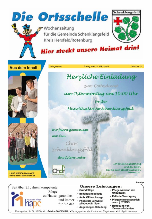 Die Ortsschelle Titelblatt 12/2024
