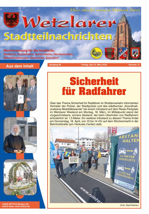 Wetzlarer Stadtteilnachrichten Titelblatt 12/2024