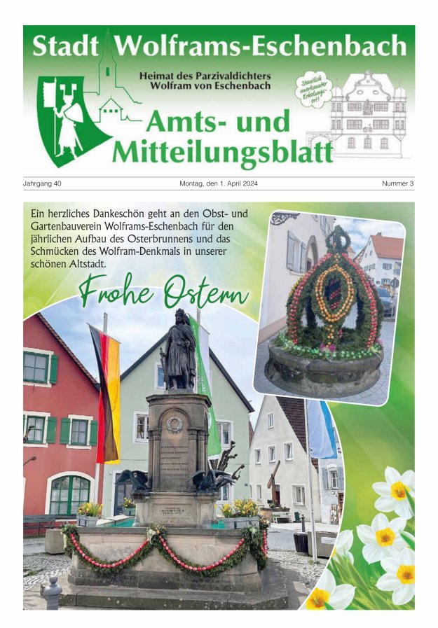 Amts- und Mitteilungsblatt Stadt Wolframs-Eschenbach Titelblatt 03/2024