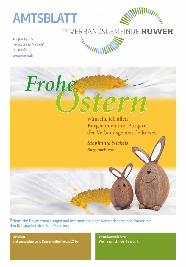 Amtsblatt VG Ruwer Titelblatt 13/2024