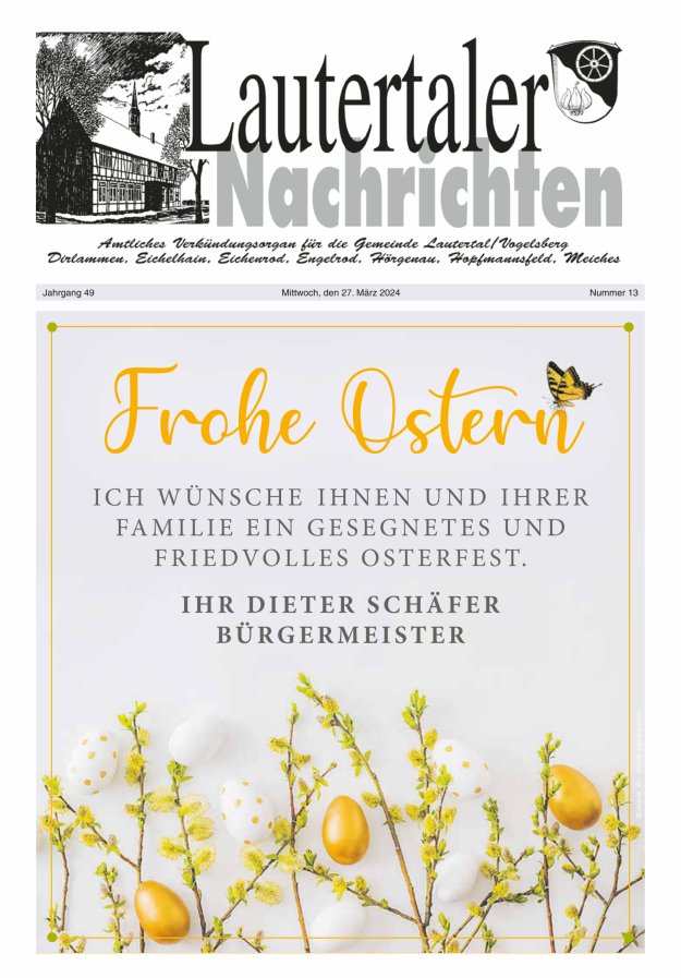 Lautertaler Nachrichten Titelblatt 13/2024