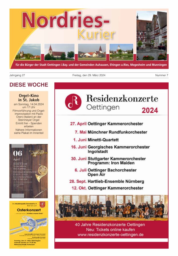 NordRies-Kurier Titelblatt 07/2024