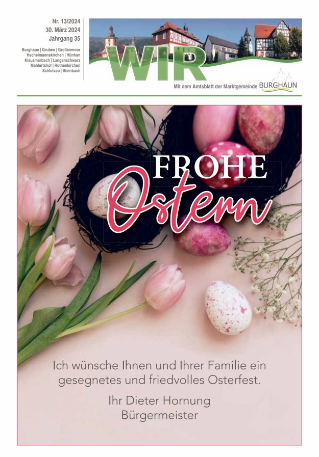 WIR - mit Amtsblatt der Marktgemeinde Burghaun Titelblatt 13/2024