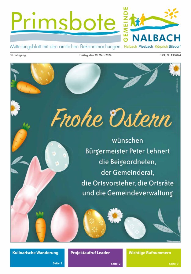 Primsbote Gemeinde Nalbach Titelblatt 13/2024