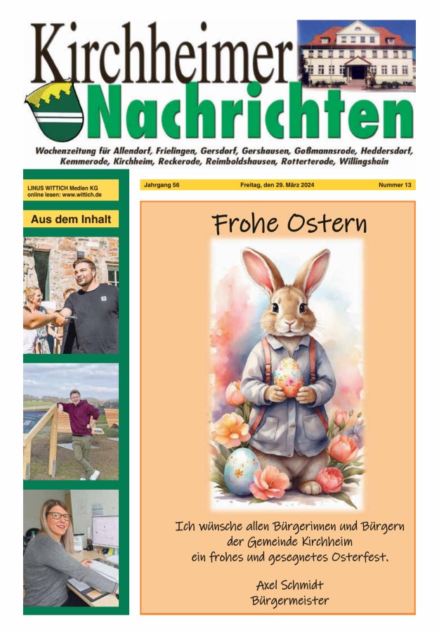 Kirchheimer Nachrichten Titelblatt 13/2024