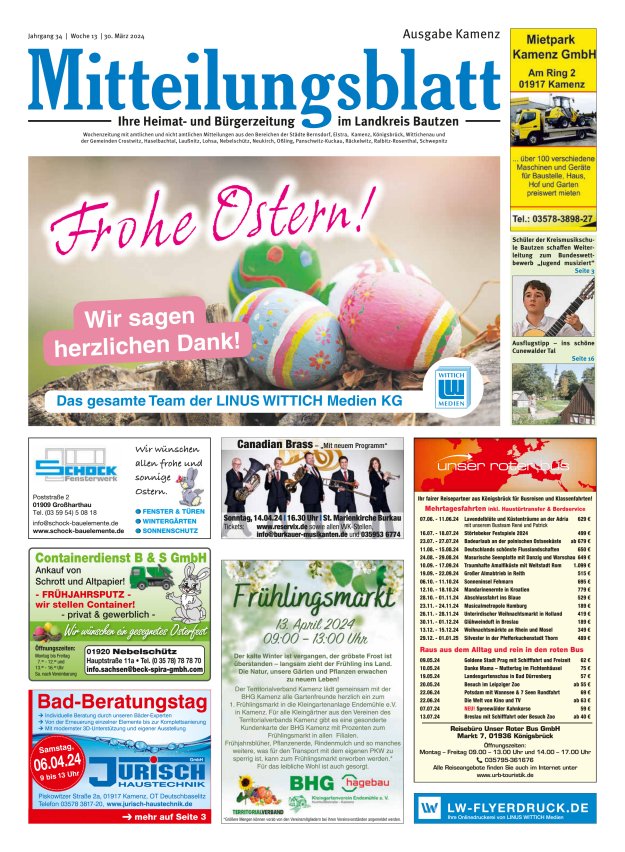 Mitteilungsblatt LK Bautzen Ausgabe Kamenz Titelblatt 12/2024