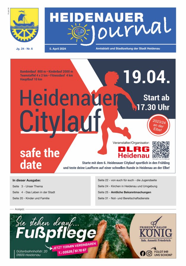 Heidenauer Journal - Amtsblatt und Stadtzeitung der Stadt Heidenau Titelblatt 06/2024