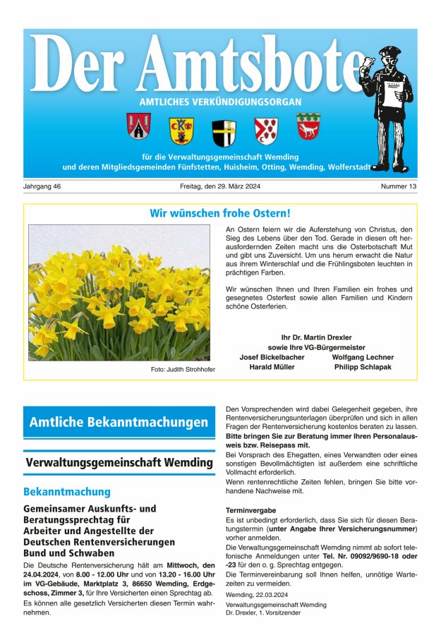 Der Amtsbote - Wemding Verwaltungsgemeinschaft Titelblatt 13/2024