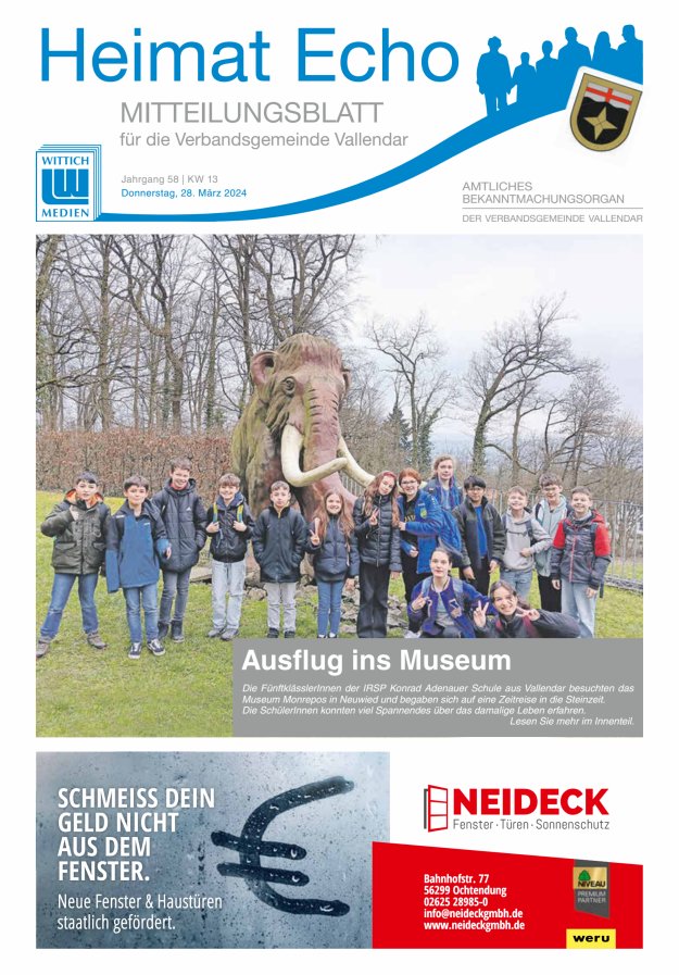 Heimat-Echo - Heimat- und Bürgerzeitung Verbandsgemeinde Vallendar Titelblatt 13/2024