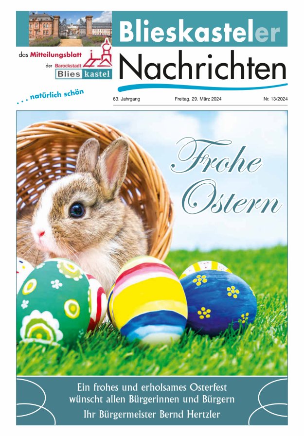 Blieskasteler Nachrichten  Titelblatt 13/2024