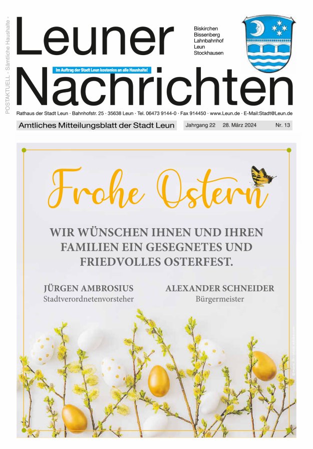 Leuner Nachrichten Titelblatt 13/2024