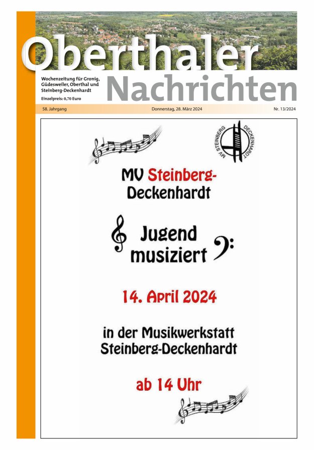 Oberthaler Nachrichten Titelblatt 13/2024