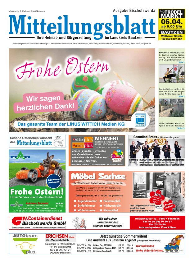Mitteilungsblatt LK Bautzen Ausgabe Bischofswerda Titelblatt 12/2024