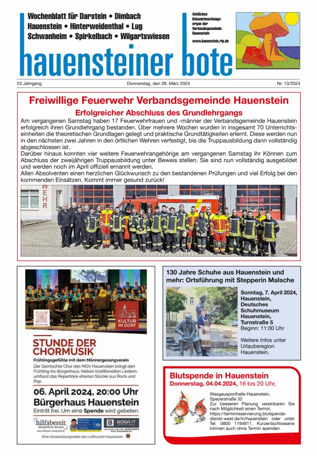Hauensteiner Bote Titelblatt 13/2024