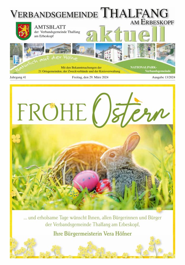 Thalfang aktuell - Amtsblatt VG Thalfang Titelblatt 13/2024