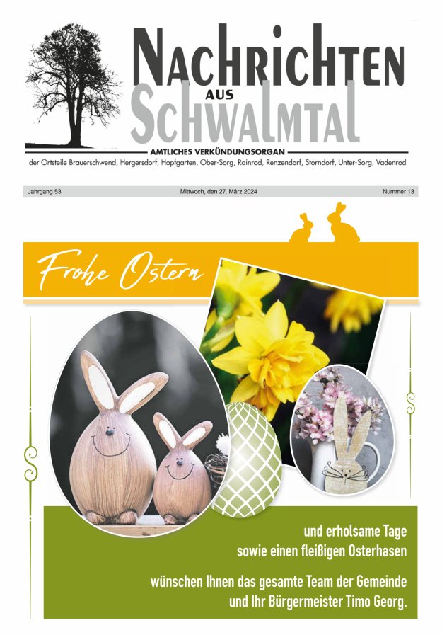 Nachrichten aus Schwalmtal Titelblatt 13/2024