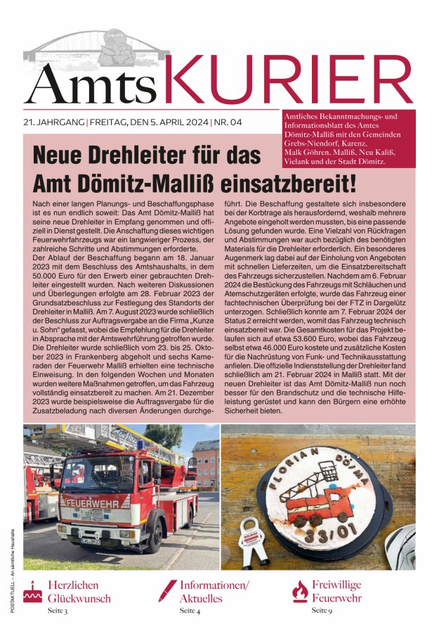 Amts-Kurier Titelblatt 04/2024