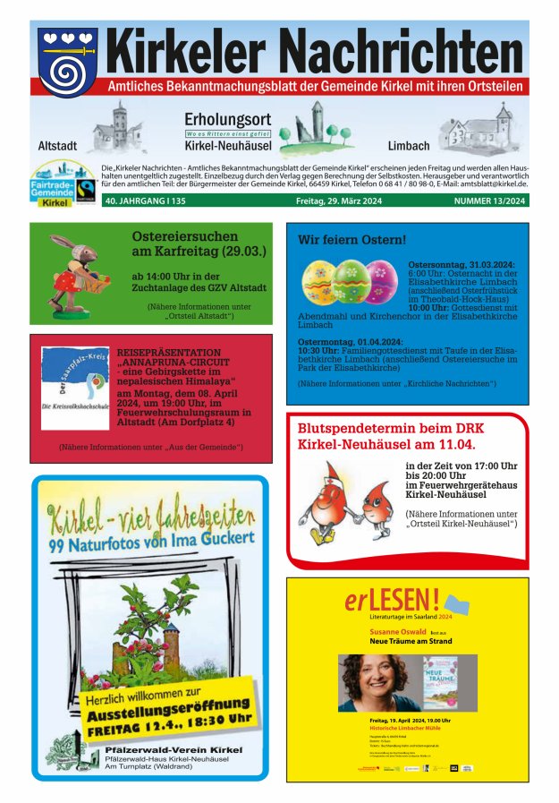 Kirkeler Nachrichten Titelblatt 13/2024