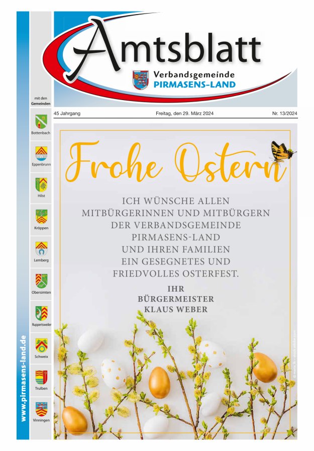 Amtsblatt VG Pirmasens-Land Titelblatt 13/2024