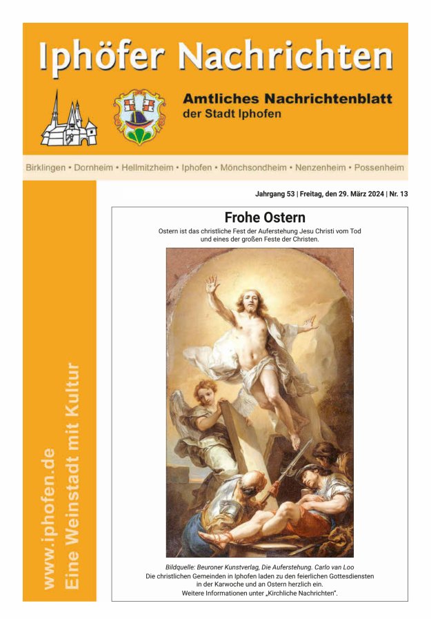 Iphöfer Nachrichten Titelblatt 13/2024